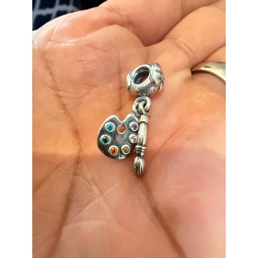 Authentic Retired Pandora Artist’s Palette Dangle Charm 925 ALE